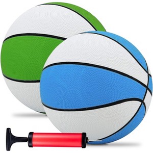 Kids/Size 3 Mini Basketball - 7 Inch, 2 Pack, Assorted Colors, Indoor/Outdoor/Pool Parties, Basketball Game Party Favors - 1 of 4