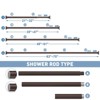 Shower Curtain Rod, Adjustable 32-61 Inch Spring Tension, Rust-Resistant Non-Slip Stainless Steel Rod, No Drilling Required, Bronze - 2 of 4
