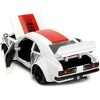1974 Mazda RX-3 White w/Red Stripe and Graphics & Saitama Figure "One Punch Man" (2015-2019) TV 1/24 Diecast Model Car by Jada - 3 of 4