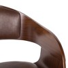 DSVIMOY Counter and Bar Stool Swivel Function with Walnut Frame and Chrome Footrest for Dining, Brown, 28.5"*21.25"*16.75" - 4 of 4