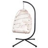 PAGED Swing Chair Outdoor, Outdoor Egg Hanging Chair with Stand, Patio Wicker Swing Egg Chair Indoor Swinging Chair - 4 of 4