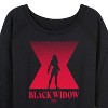 Women's - Marvel - Black Widow Silhouette Lightweight French Terry Wide Neck Long Sleeve Shirt - 2 of 4