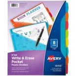 Avery 8ct Write & Erase Pocket Tab Plastic Divider Set
