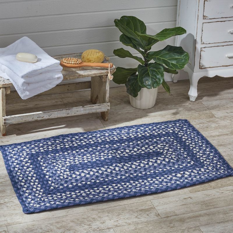 Park Designs Blue and Stone Braided Rectangle Rug, 2 of 4