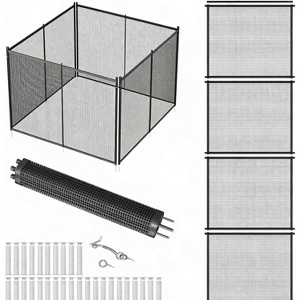 COZONY Inground Pool Safety Fence, Stainless Steel Legs 340 GSM Teslin PVC Mesh Easy DIY Installation - 1 of 4