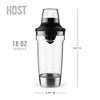 HOST All in One Cocktail Shaker Set|5 in 1 Tool - Jigger Cap|Strainer|Reamer|Stainless Steel Bottle Opener and Oz and mL Markers 18 oz Capacity, Clear - 4 of 4