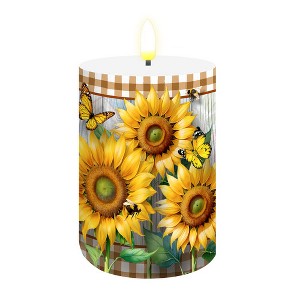 Briarwood Lane Summer Flameless Candle 6x3 Sunflower Duo Flameless Candle with Timer for Summer - 1 of 4