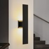 Rennnsan Ulvian 23"W Hardwired Rectangle Glass Industrial LED Dimmable Outdoor Wall Sconce in Black - 4 of 4