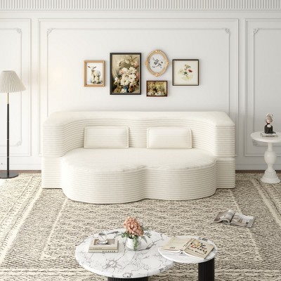 Modern Convertible Floor Sofa Bed with 2 Pillows, Folding Foam Sleeper Couch, No Assembly Sofa for Guest Room or Living Room-Tanpinhause