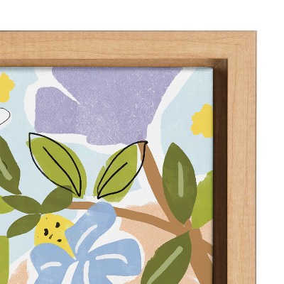 Sylvie Beauty Around Me 18x24 Natural Framed Canvas Wall Art