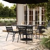 Flash Furniture Commercial Patio Dining Set with Table, 2 Chairs, and 2 Arm Chairs in Black - 2 of 4