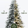 LuxenHome 7.5Ft Pre-Lit Lightly Flocked Artificial Christmas Tree with Pinecones and Metal Stand Green - 4 of 4