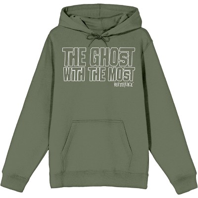 Beetlejuice The Ghost With the Most Men's Olive Green Graphic Hoodie