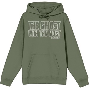 Beetlejuice The Ghost With the Most Men's Olive Green Graphic Hoodie - 1 of 2