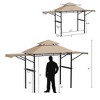 Tangkula 13.5'x 4'Patio BBQ Grill Gazebo Side Awnings Shelves 2-Tier Canopy Outdoor - 2 of 4