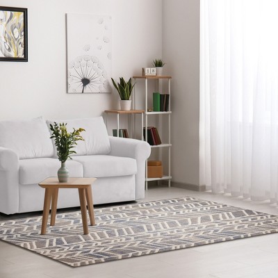 Cove Ivory and Grey Square Synthetic Indoor/Outdoor Rug