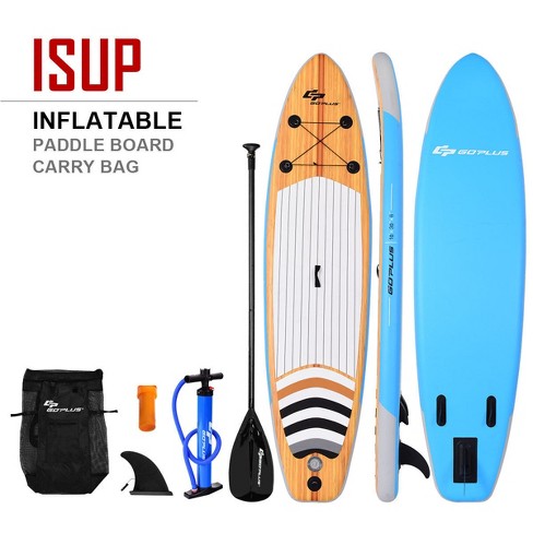 11' Inflatable Stand Up Paddle Board Surfboard with Bag Aluminum Paddle PUMP-M | Costway