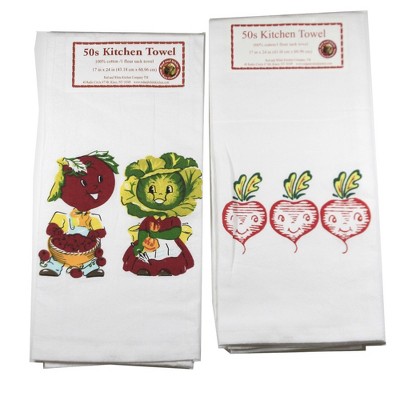 Decorative Towel 24.0" Vegetables/Radishes Towel Set Cotton Kitchen  -  Kitchen Towel