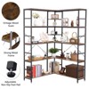 5 Tier Corner Bookshelf, Industrial Bookshelves, L Shape Tall Bookcase with Storage with Heavy Duty Metal Frame for Bedroom Living Room - 2 of 4
