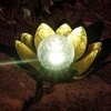 Moonelit Creations Lotus Flower Solar LED Garden Light Stake Gold - 3 of 4