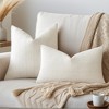 REGALWOVEN Linen Fade-Resistant Soft Solid Minimalist Neutral Throw Pillow Covers 2 Pcs - 2 of 4