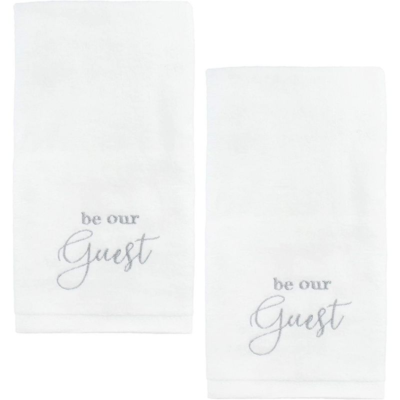 AuldHome Design Guest Towels; Be Our Guest Monogrammed Hand Towels, 1 of 7