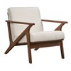 Buylateral Bianca Mid Century Modern Solid Wood Accent Chair Faux Leather - 2 of 4
