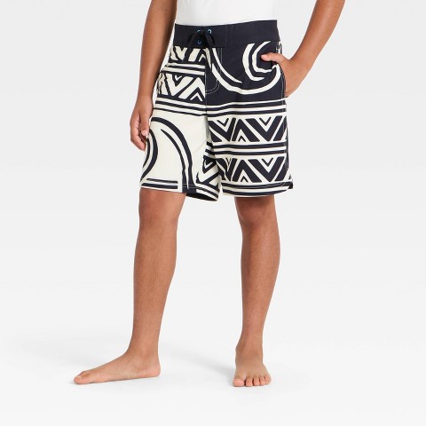 Art Class Boys' Wave Colorblock Boardshort - art class™ Black/Chiffon Cream 10