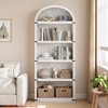 5 Tier Bookshelf Arched Bookcase Farmhouse Bookcase Display Storage Rack Wooden Bookshelves - 3 of 4