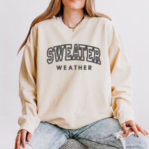 Simply Sage Market Embroidered Sweater Weather Lightweight Garment Dyed Sweatshirt - 1 of 4