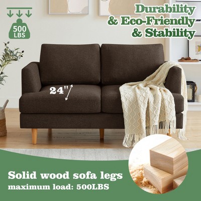 Gericco Loveseat Sofa 56", Small Couches for Small Spaces, Mid Century Love Seat Couches for Living Room, Upholstered 2-Seater Small Couch