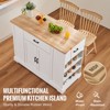 VEVOR Kitchen Island Cart, 46" Wood Top Breakfast Bar with Storage Cabinet, Farmhouse Kitchen Table with Adjustable Shelf, Drawer, White - 3 of 4