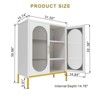 ZACHVO Refined White Fluted Glass 2-Door Cabinet with Adjustable Shelves & Gold Details – Perfect for Kitchen, Office & Dining Spaces - 2 of 4