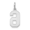 Black Bow Jewelry 14k White Gold, Jersey Collection, Small Number 6 Pendant - 3 of 4