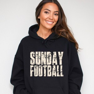 Sunday Football Block Distressed - Women's Graphic Hoodie - 1 of 3