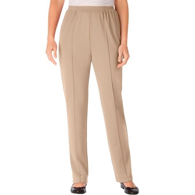 Woman Within Women's Plus Size The Hassle-Free Elastic-Waist Soft Knit Pant