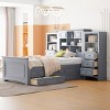 Twin Platform Bed with Storage Drawers, Solid Wood Frame and All-in-One Headboard Cabinet, Space-Saving Design - Baofuwish - 2 of 4