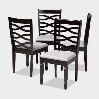 4pc Lanier finished Wood Dining Chairs - Baxton Studio