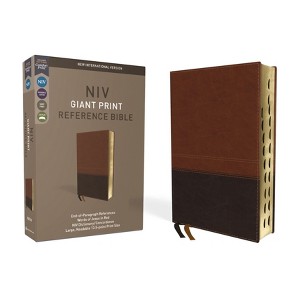 NIV, Reference Bible, Giant Print, Imitation Leather, Brown, Red Letter Edition, Indexed, Comfort Print - Large Print by  Zondervan (Leather Bound) - 1 of 1