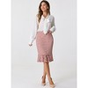 Allegra K Women's Elegant Vintage Fishtail Lace Stretch Office Bodycon Pencil Skirt - 3 of 4