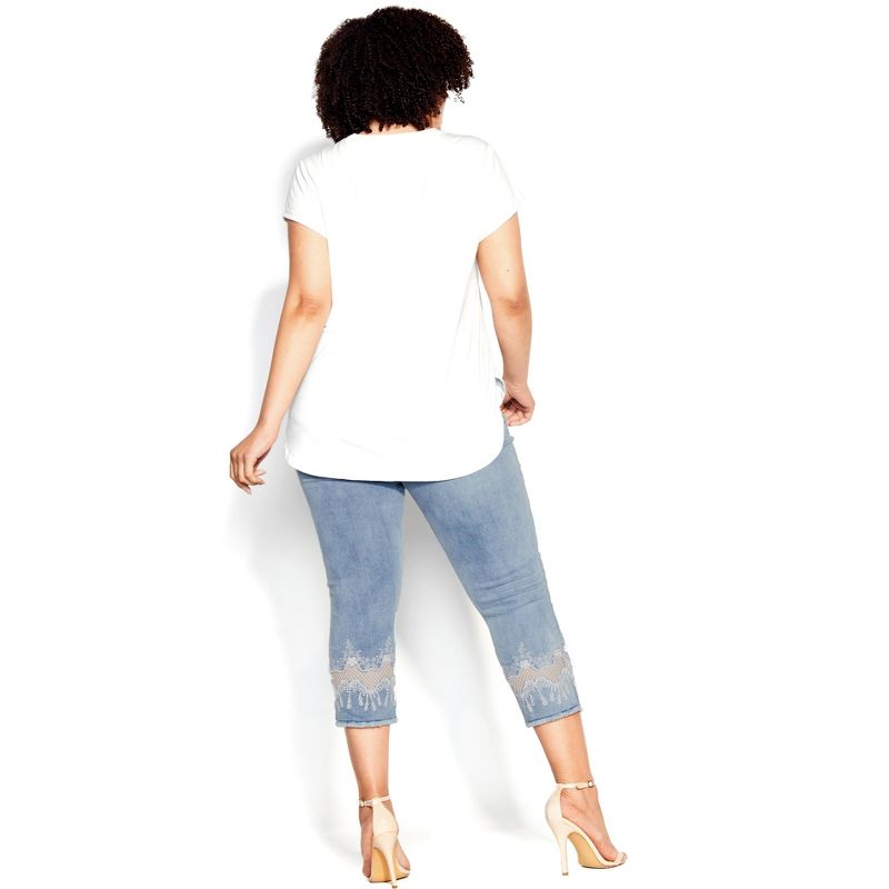 Women's Plus Size Nava Detail Crop Jean - light wash | AVENUE, 4 of 7
