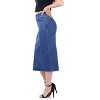 Rekkuna Women's Pull-On Soft and Stretchy Denim Midi Skirt with Pockets – Casual and Dressy Style - 2 of 3