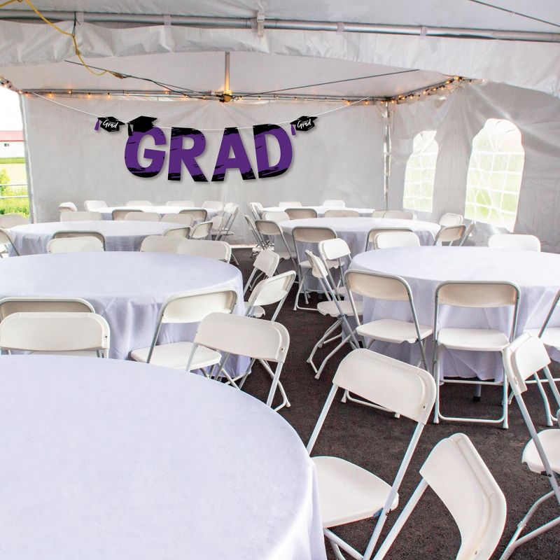 Big Dot of Happiness Purple Grad - Best is Yet to Come - Large Purple Graduation Party Decorations - GRAD - Outdoor Letter Banner, 3 of 8