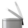 2.6 Gallon/10 L Slim Bathroom Trash Can with Lid, Step-on Garbage Can for Kitchen with Removable Inner Bucket, Rear Handle, Soft Close Lid - 3 of 4