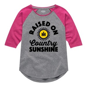 Girls' - Country Casuals - Raised On Country Sunshine Shirt Tail Raglan Graphic T-shirt - 1 of 4