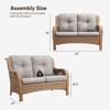 Buenhomino Outdoor Patio Couch Wicker Sofa Loveseat- 2 Seater Rattan Sofa for Outside Patio Garden with Deep Seating and Olefin Cushions - 3 of 4