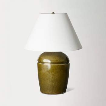 Medium High Gloss Ceramic Table Lamp Green - Threshold™ designed with Studio McGee