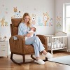 Rocking Glider Chair Modern Upholstered, Wingback Accent Rocker Chair Upholstered Tall Back Arm Chair - 4 of 4