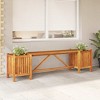 vidaXL Patio Corner Bench with Planter, Weather Resistant Solid Acacia Wood, 46"x46"x15.7" Grey - 2 of 4