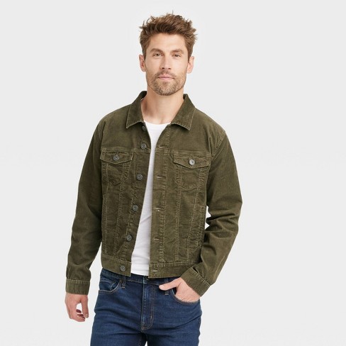 Men's Corduroy Trucker Jacket - Goodfellow & Co™ Olive Green S